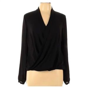 Black Front Drape Blouse